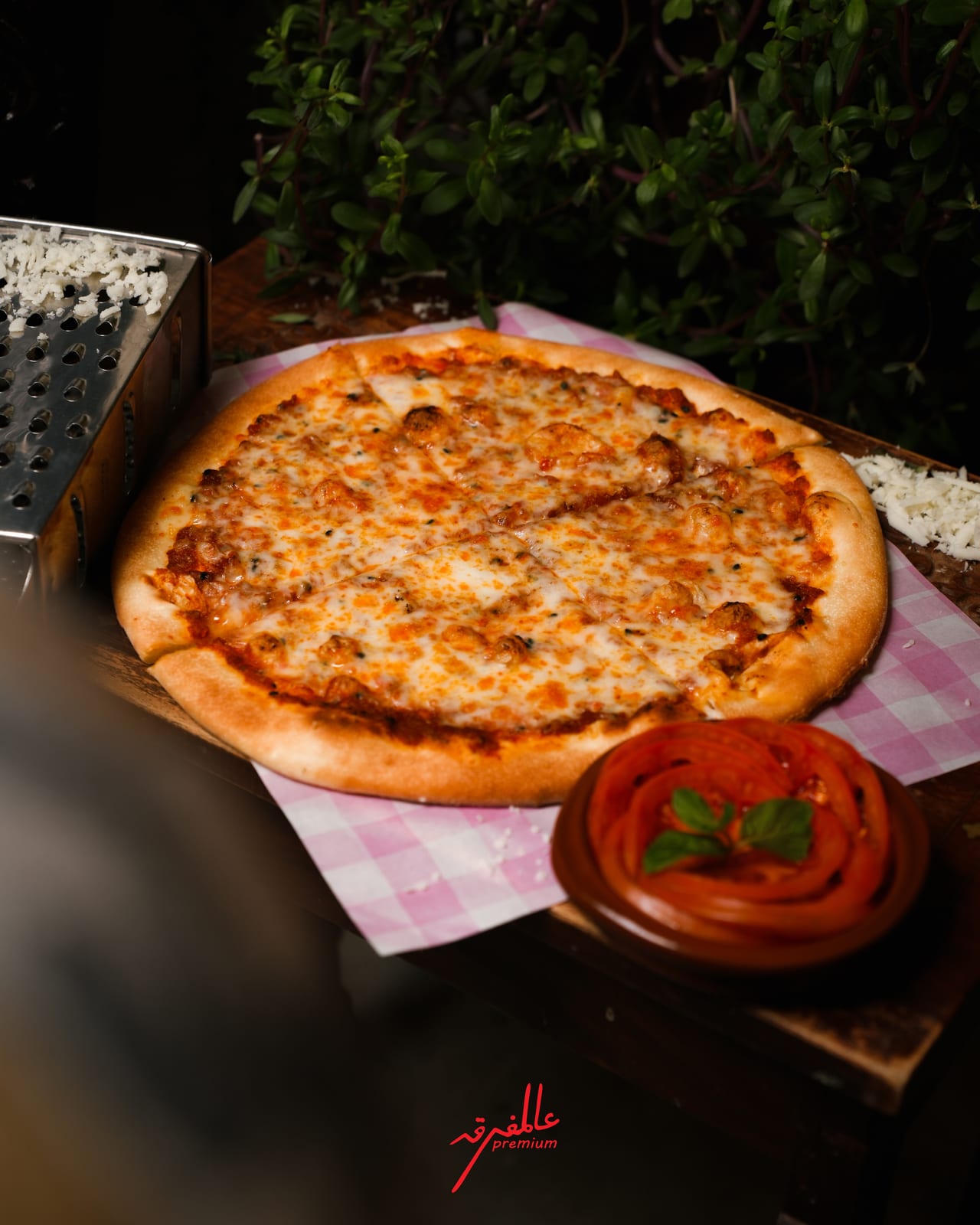 Spicy muhammara manakish on stone oven peel